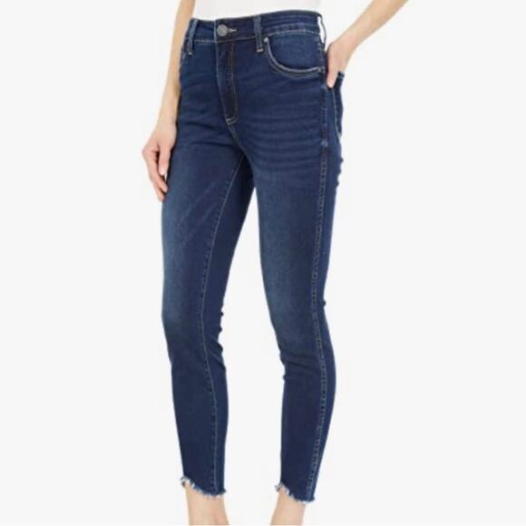 Kut From The Kloth Connie Ankle Skinny Jeans Raw Hem Size 4 Preppy Casual Boho - Picture 7 of 16